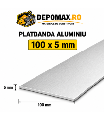 Platbanda aluminiu 100 x 5 mm, 6 metri (EN-AW 6060)